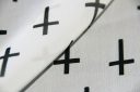 Small Cross Print Chiffon - White & Black
