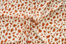 Tangerine Splatter Dot Rayon Crepe