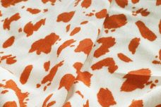 Tangerine Splatter Dot Rayon Crepe