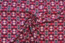 Fuchsia Tribal Rayon Crepe