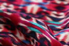 Fuchsia Tribal Rayon Crepe