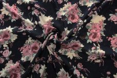 Romantic Floral Rayon - Rose & Midnight
