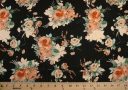 Romantic Floral Rayon - Creamsicle & Black