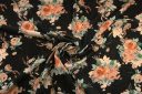 Romantic Floral Rayon - Creamsicle & Black