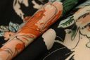 Romantic Floral Rayon - Creamsicle & Black
