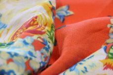 Bright Carrot Blooms Rayon