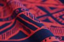 Coral & Navy Ethnic Stripe Rayon