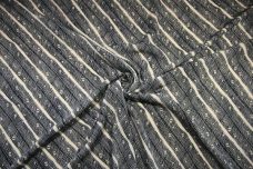 Navy Diagonal Stripe Rayon Crepe