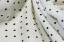 Off-White & Black Taffeta Rayon/Poly Pindot