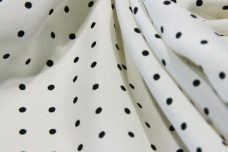 Off-White & Black Taffeta Rayon/Poly Pindot