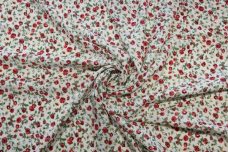 Small Red Calico Floral Rayon