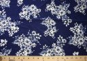 Blue & White Floral Rayon Crepe