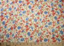 Blue & Coral Floral Chiffon