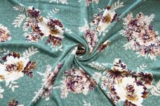 Cheetah Jacquard & Floral Rayon - Dark Sage
