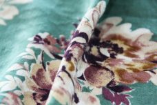 Cheetah Jacquard & Floral Rayon - Dark Sage