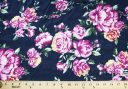 Large Poly/Rayon Floral - Navy