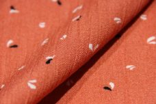 Sprinkle Leaves Rayon Crepe - Terracotta