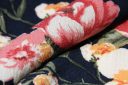 Large Navy Floral Rayon Crepe