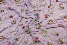 Lavender Dotted Swiss Floral Rayon Crepe