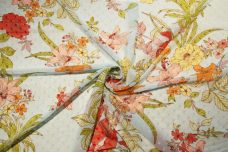 Tropical Floral Dotted Swiss Chiffon