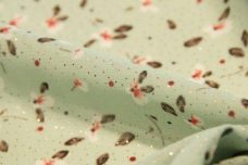 Metallic Sprinkle Mint Floral Chiffon
