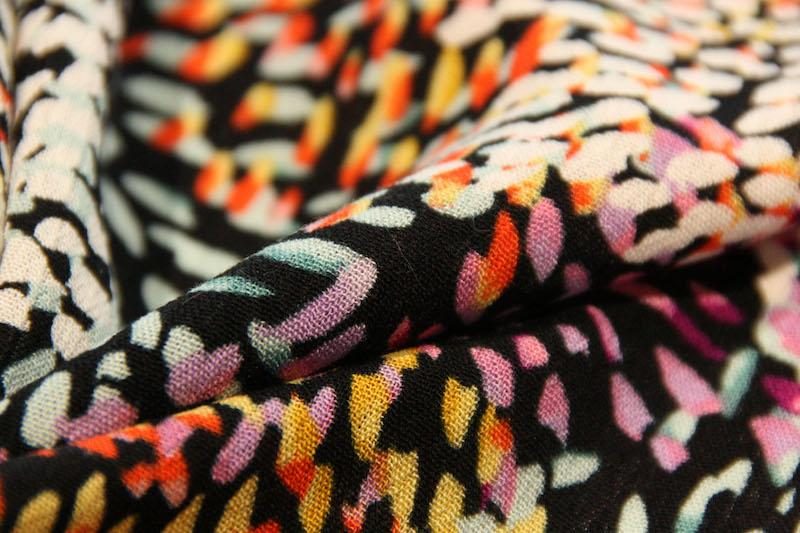 Bright Impressionist Floral Rayon Crepe