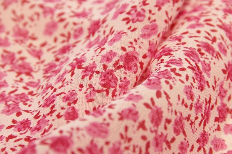 Mini Pink Floral Rayon Chiffon