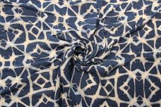 Blue Geometric Tie-Dye Rayon
