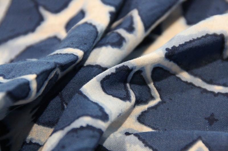 Blue Geometric Tie-Dye Rayon