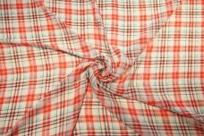 Plaid Chiffon - Coral & Ice Frappe