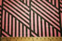 Black & Salmon Geometric Stripe Chiffon