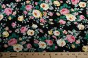 Large Black Floral Rayon