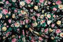 Large Black Floral Rayon