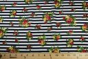 Navy Stripe Floral Rayon