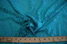 Turquoise Lace Cutout Cotton/Poly Blend
