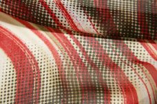 Red & Brown Wavy Halftone Chiffon