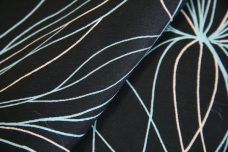 Large Black Abstract Floral Rayon