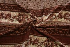 Brown Bohemian Stripe Rayon Crepe