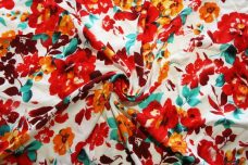 Large Red Floral Rayon