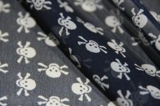 Mini Skulls Chiffon - Dark Navy