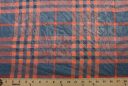 Plaid Chiffon - Navy & Orange