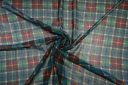 Plaid Crinkle Chiffon - Teal & Raisin