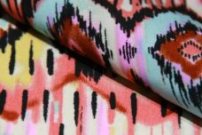 Grunge Ethnic Stripe Lightweight Poly - Salmon