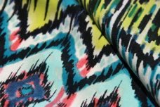 Grunge Ethnic Stripe Lightweight Poly - Teal