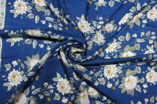 Royal Bordered Floral Poly/Rayon