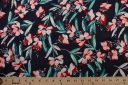 Navy & Raspberry Art Brush Floral Rayon Crepe