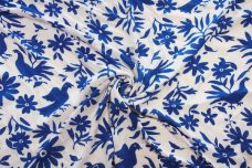 Folklore Floral Rayon Crepe - Royal
