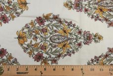Lightweight Vintage Bordered Floral Rayon