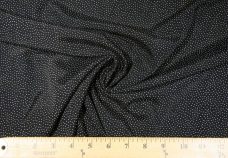 Black & Ivory Pindot Poly/Rayon Blend