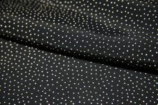 Black & Ivory Pindot Poly/Rayon Blend